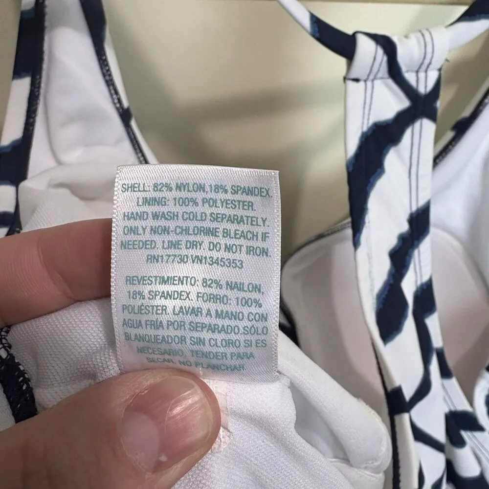 Kona Sol Plus Tankini Top Navy and White Halter Neck 22W Empire Waist - Image 5