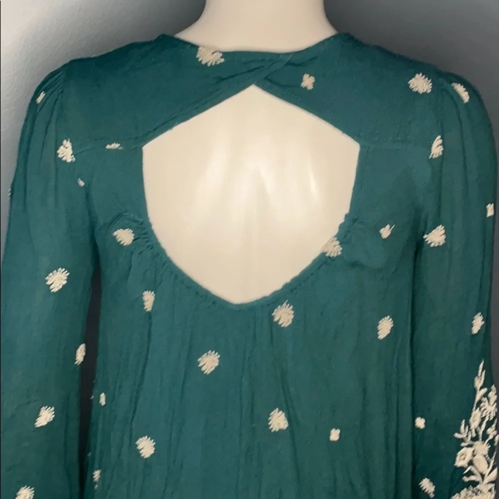 Free People Tennessee Teal tunic Dress Embroidered - Image 5