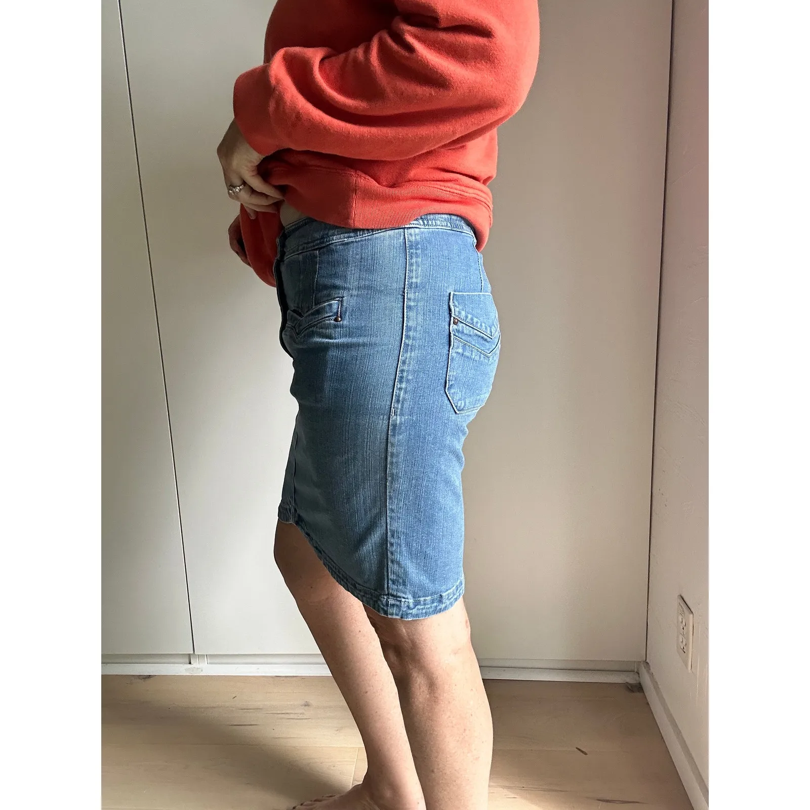 Anthropologie Denim Pencil Skirt Y2k Denim jeans Skirts leifsdottir Cotton - Image 7