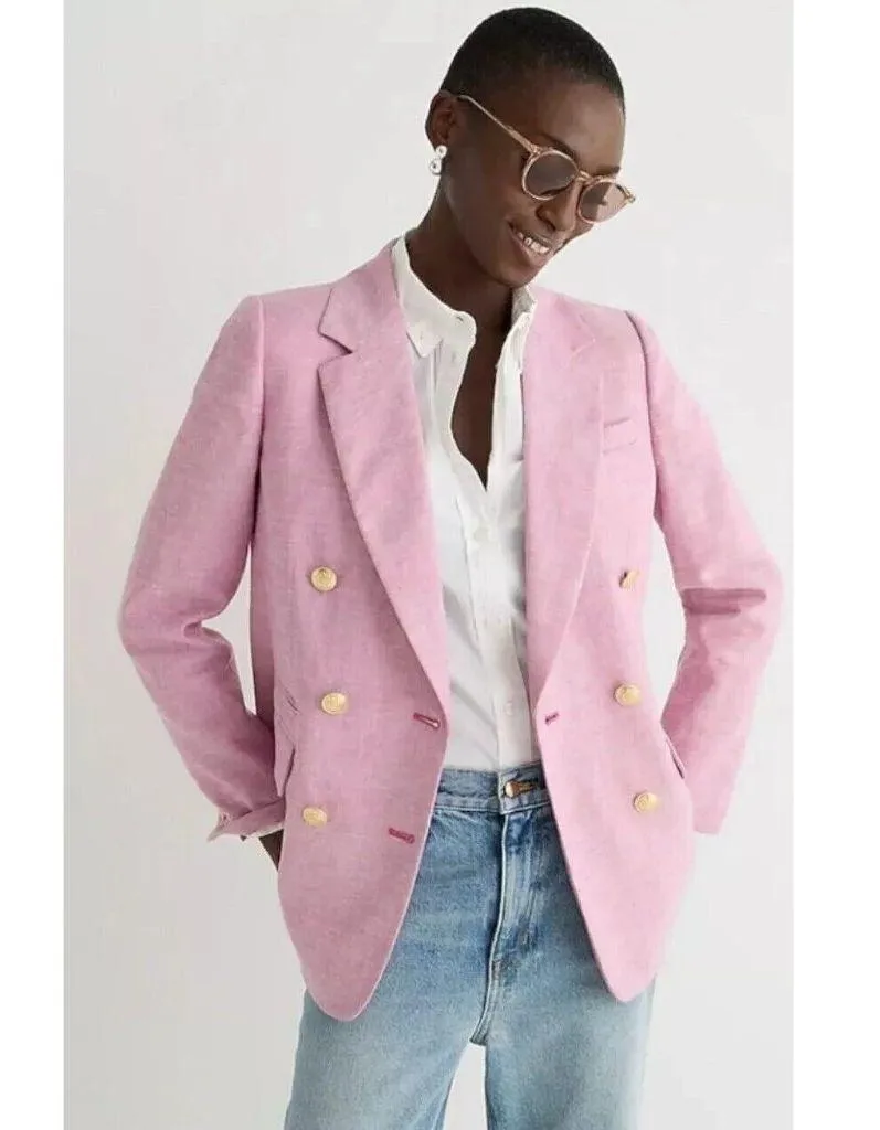 NWT J.Crew Bristol Blazer in Vintage Raspberry Pink Stretch Linen Jacket 8 - Image 5