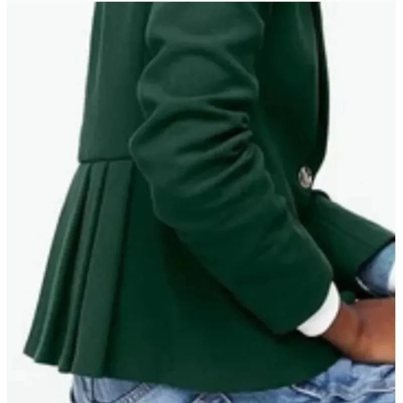 J. Crew Mayfair Blazer Four Season Stretch Dark Green Pleated Back Detail 6 Tall - Image 6