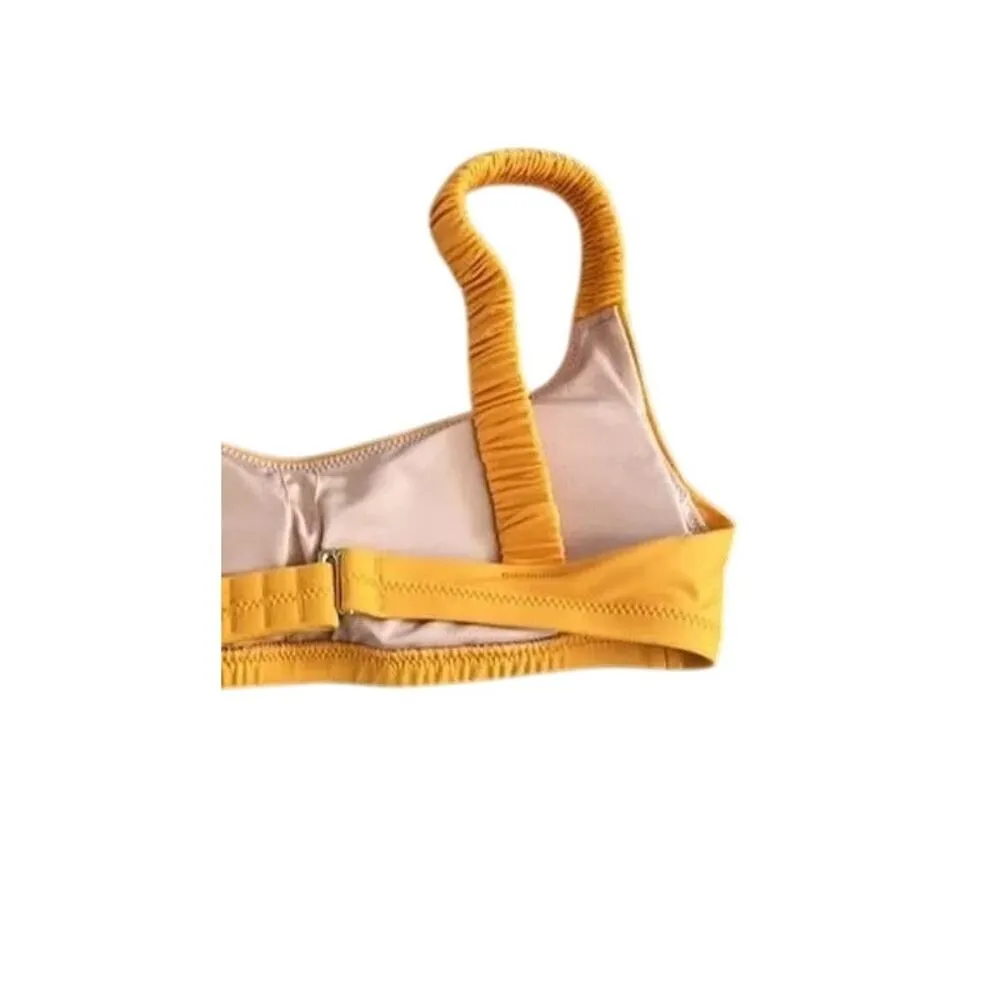 NWT J. Crew Scrunchie Strap Square Neck Bikini Top Removable Cup XL Orange #3110 - Image 9