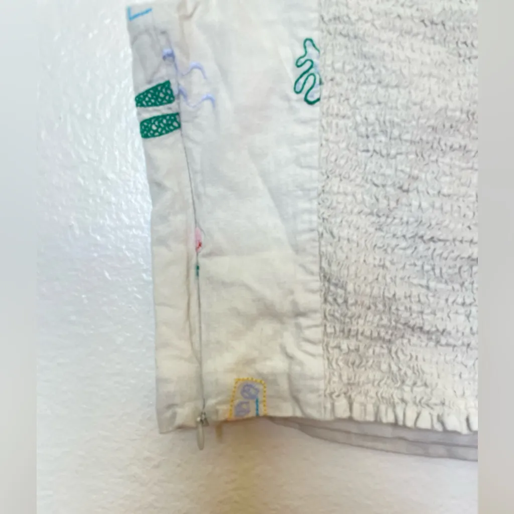 GAP Women’s Linen-Blend Embroidered Beach Umbrella Crop Top Brami Tank Size XS - Image 8