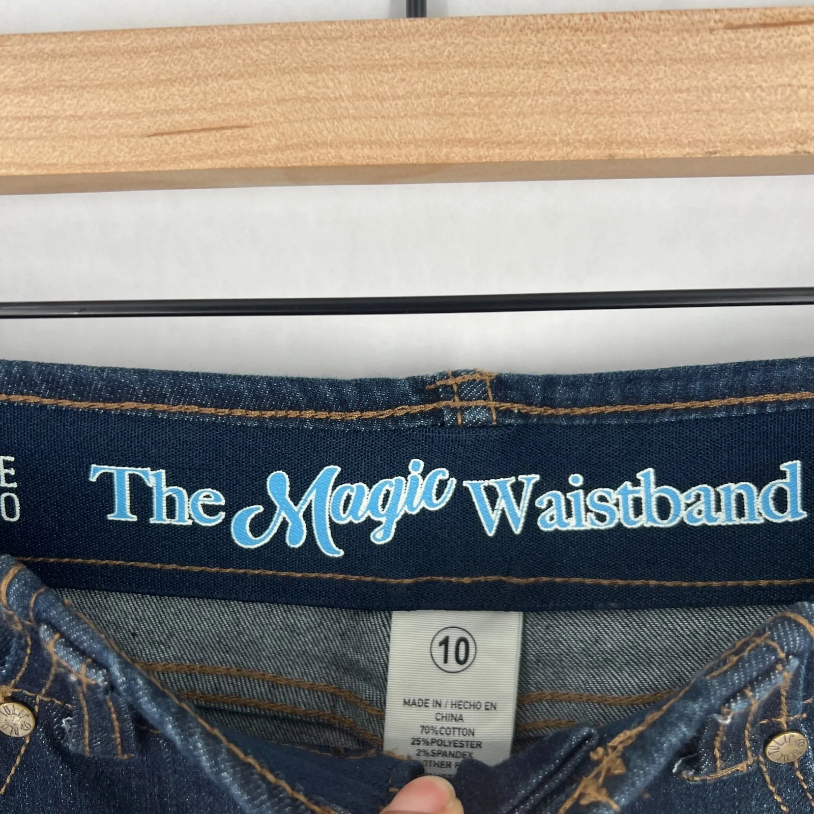 Blue Tulip The Magic Waistband Skinny Jeans Womens 10 Blue Denim Cotton Mid Rise - Image 5