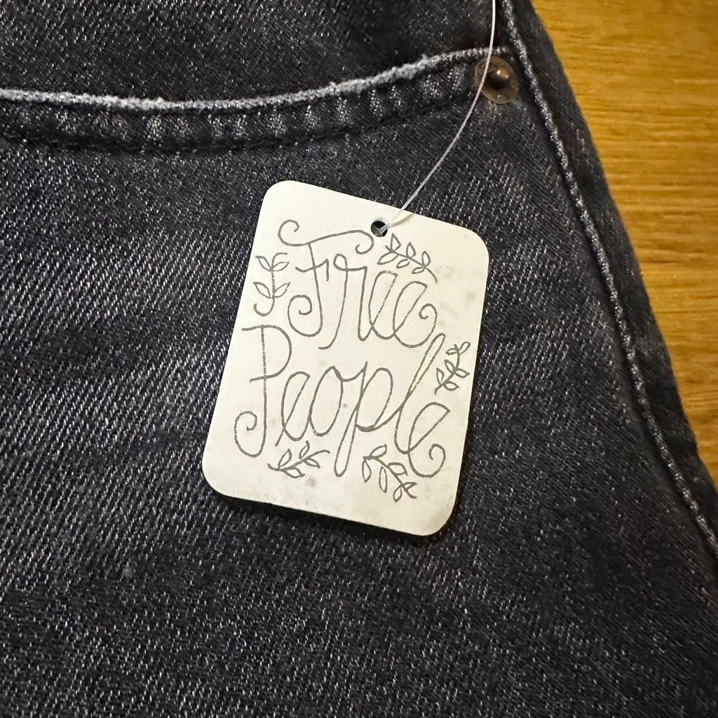 NWT Free People denim mini skirt womens 31 Bailey maverick black - Image 6