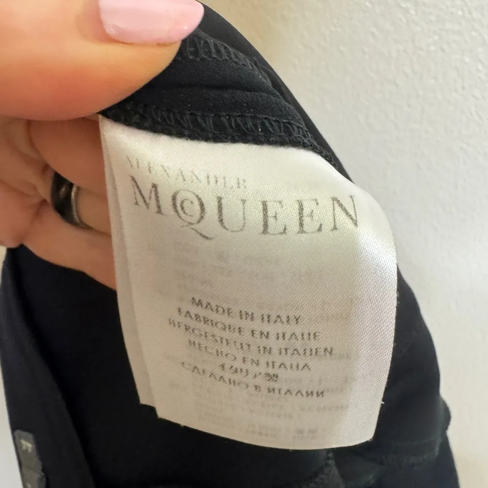 Alexander McQueen Black Straight Leg Pants with slit on the back - Image 4