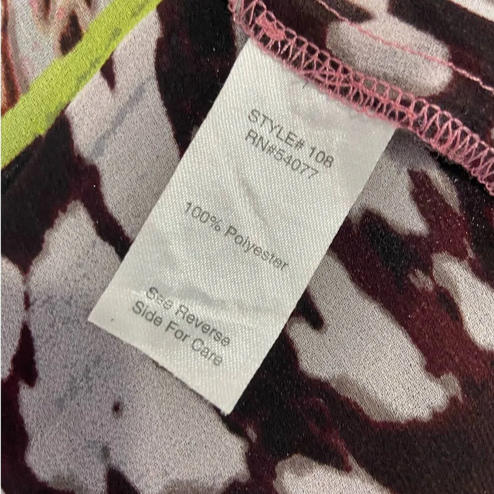 CAbi Sleeveless Button Front Blouse Top Womens S V Neck Animal Print Yoke Back - Image 9