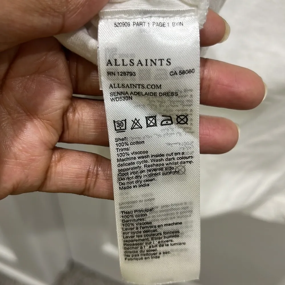 NWT All Saints White Senna Adelaide Eyelet T-shirt Dress Sz S - Image 8