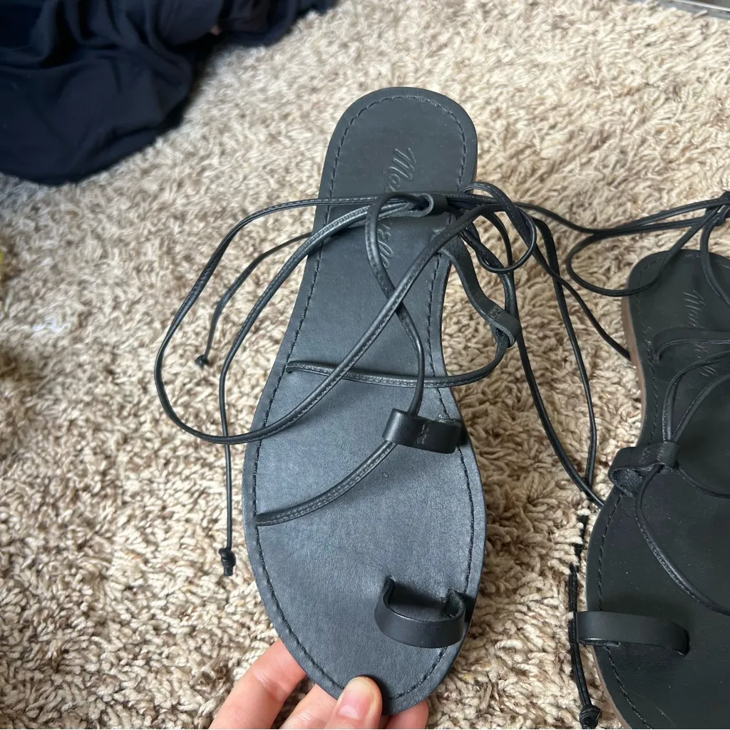 Madewell Black Strappy Sandals - Image 6