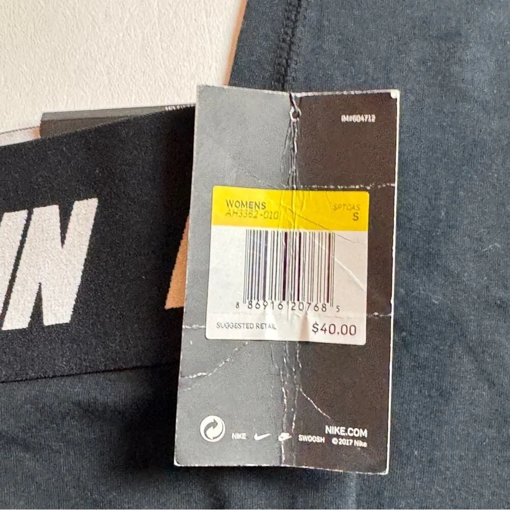 Nike  Women's Black & White Athletic Sporty Logo Swoosh Leggings  Sz S NWT - Image 8