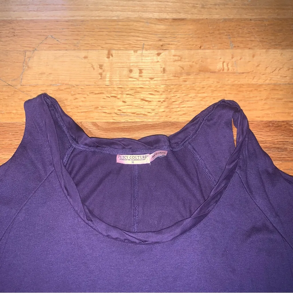 Juicy Couture Pam Gela Cold Shoulder Short Sleeve Shirt Purple Women's Medium - Image 3