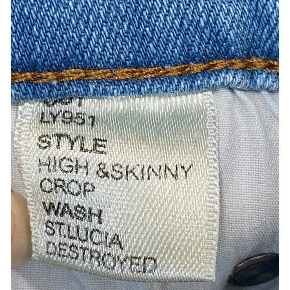 Reformation‎ High & Skinny Crop Jeans In St. Lucia Destroyed Women's size 27 - Image 6