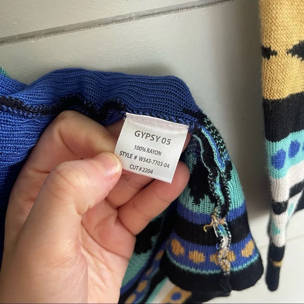 Gypsy 05  Aztec Tribal Boho Black Cardigan Sweater - Image 3