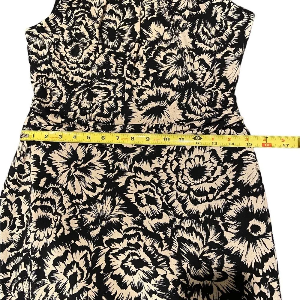 Ann Taylor black & cream colored drop waist floral tunic dress-Size Small - Image 9