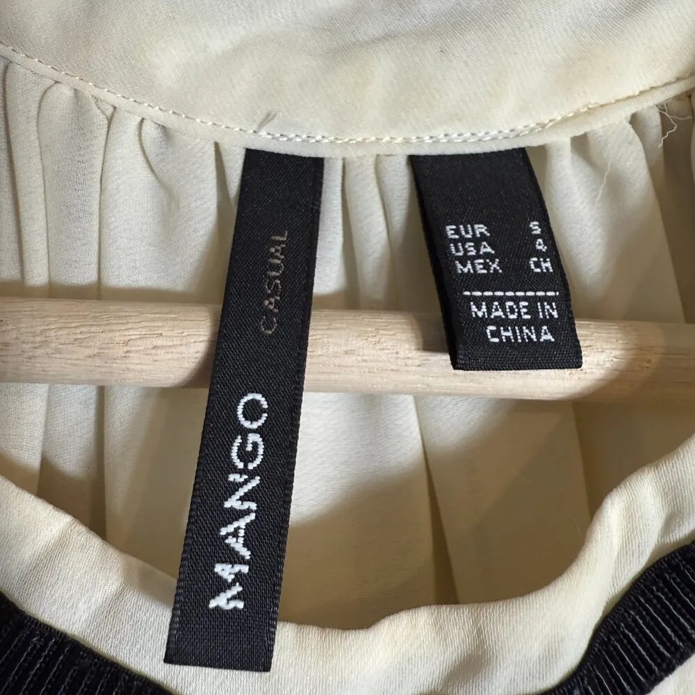 Mango Sleeveless Tennis Cocktail Mini Dress Women's 4 Ivory Chiffon Fit & Flare - Image 9