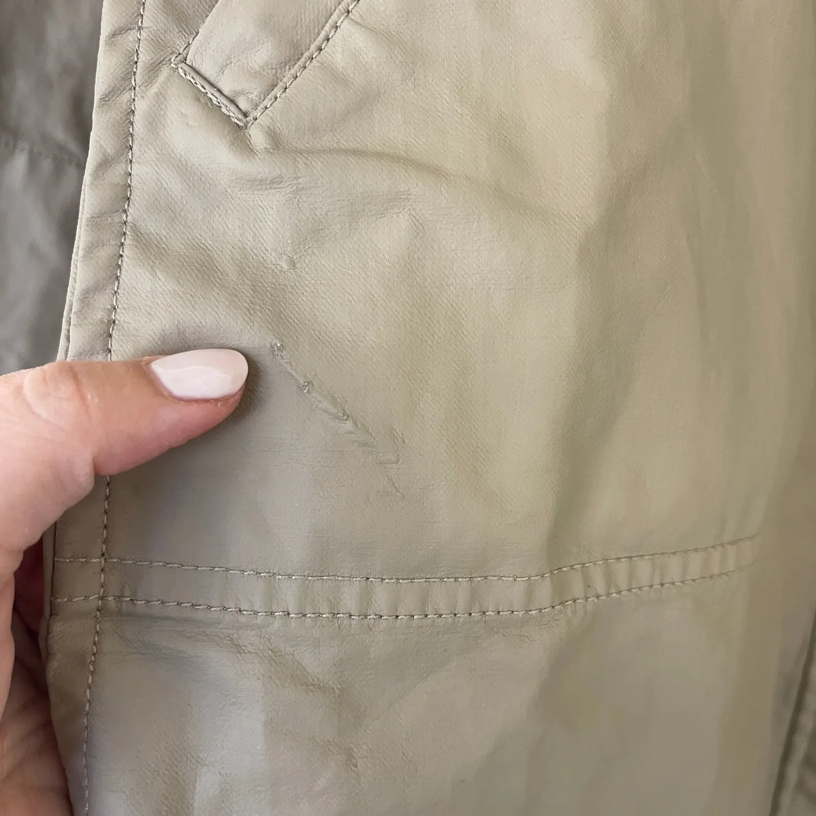 Theory $550 Clotha Monrovia Hooded Trench Coat Beige Drawstring Waist Petite - Image 7