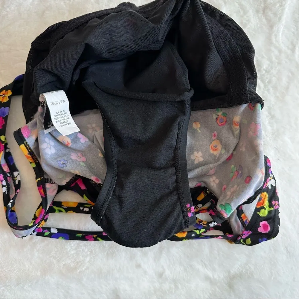 Longitude Garden of Eden X-Back Onepiece Floral Swimsuit Women's Size 8 - Image 9