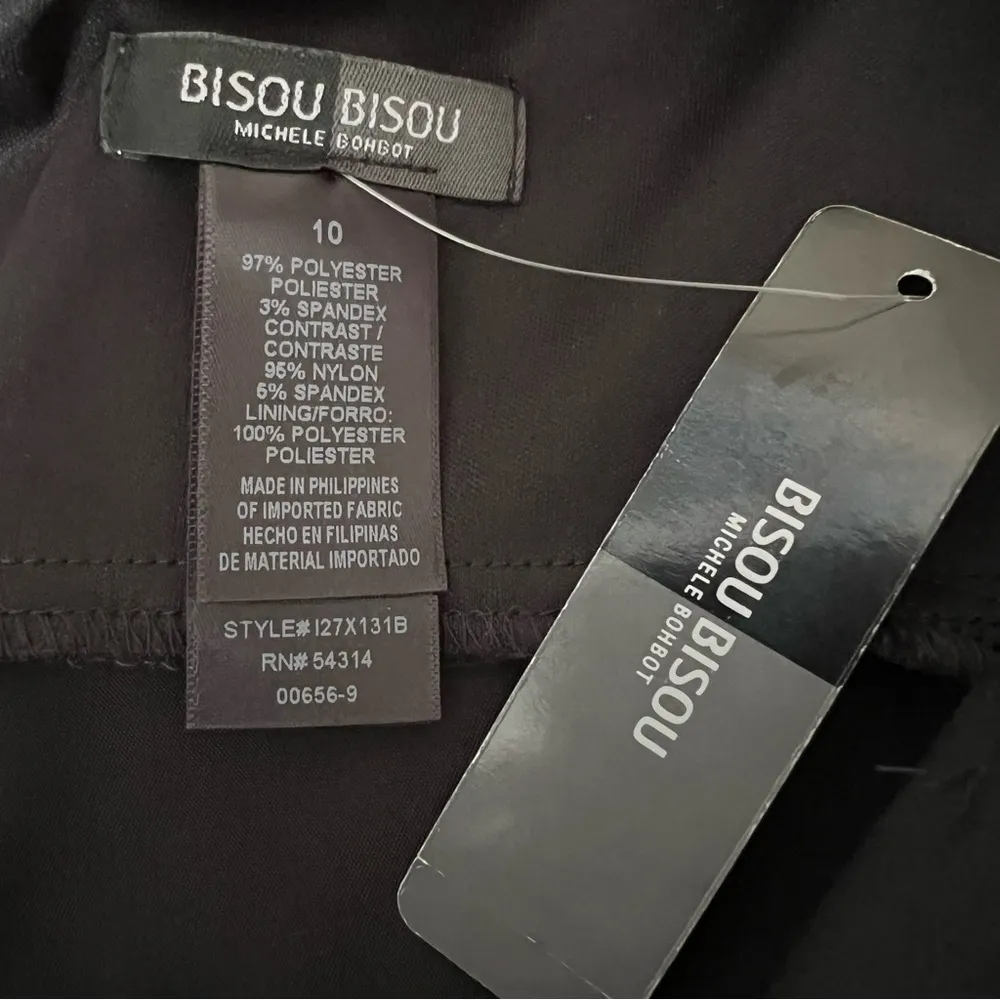 Bisou Bisou Black Satin Lace Black Cocktail Dress Michele Bohbot Sexy Sz 10 NEW - Image 8