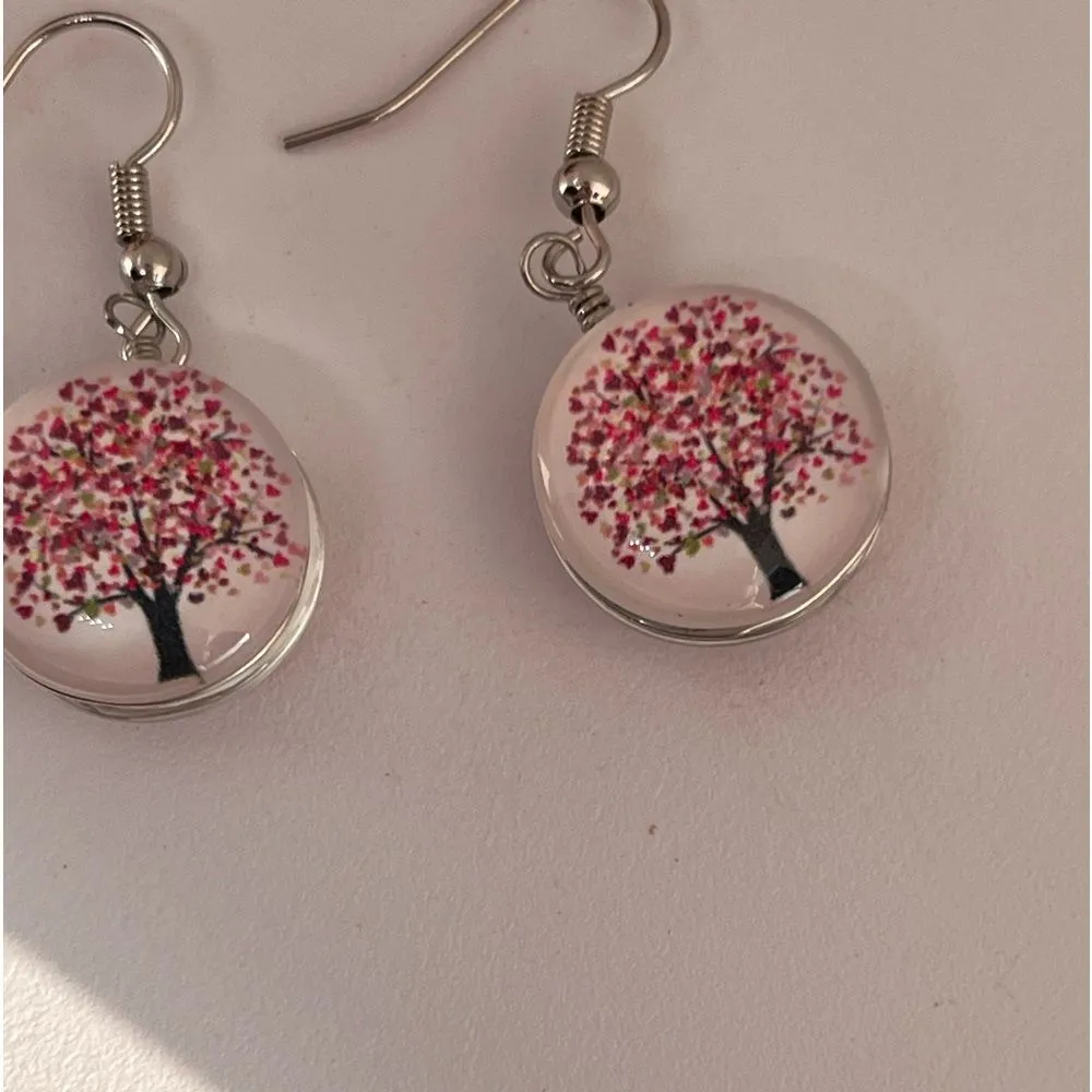 Light Pink Tree Of Life Ball Dangle Earring’s - Image 4