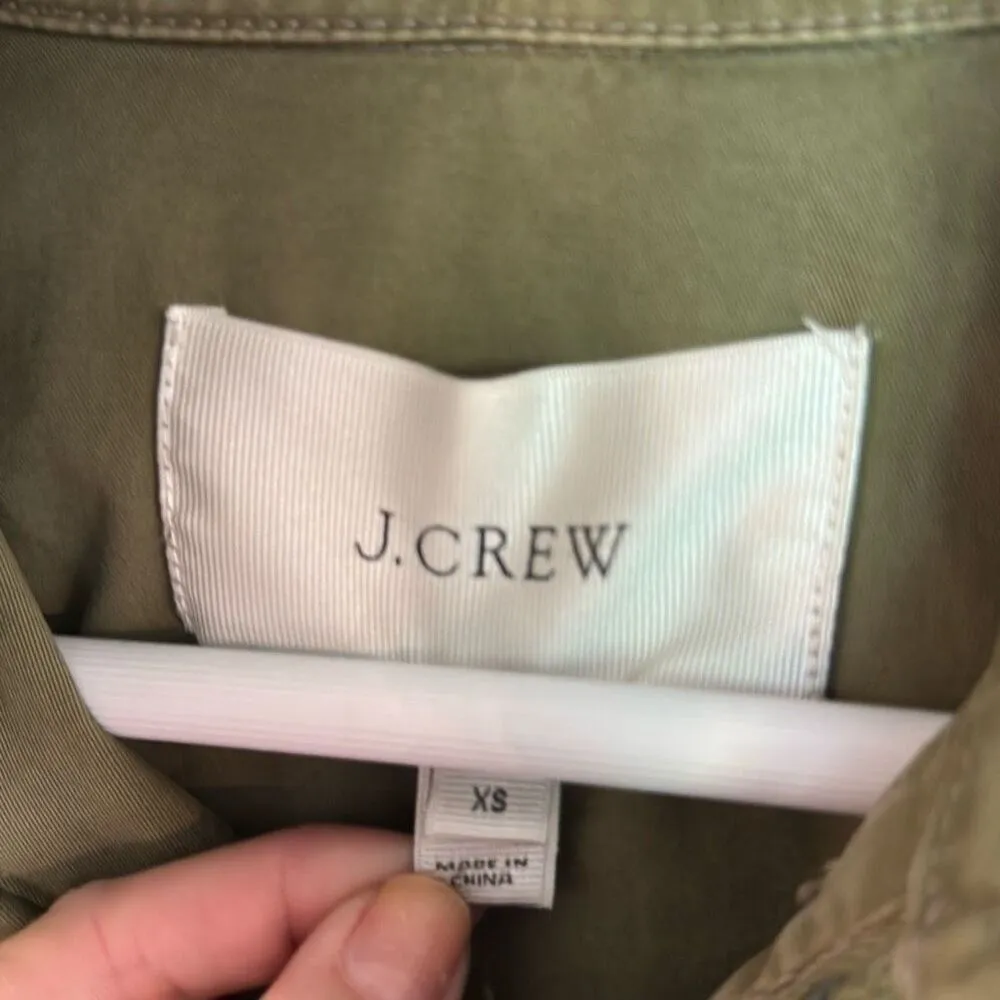 J.Crew olive green cargo zipper pocket front jacket size xs Green - Image 3