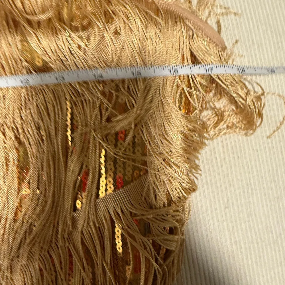 Gold Sheath Midi Dress with Spaghetti Straps Size M - Image 5