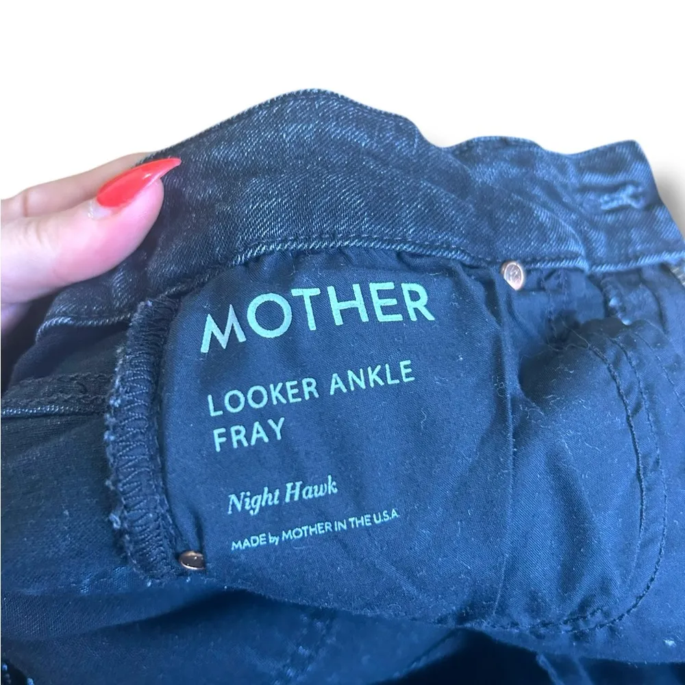 Mother The Looker Ankle Fray Size 27 Night Hawk Black Designer Denim - Image 13