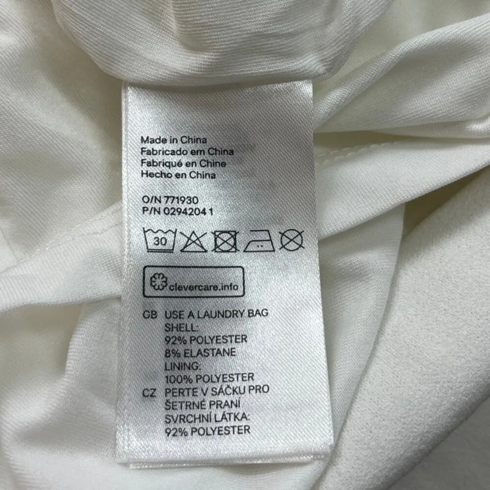 H&M White Gold Beaded Neck Formal Cocktail Bodycon Sheath Mini Dress Size S - Image 8