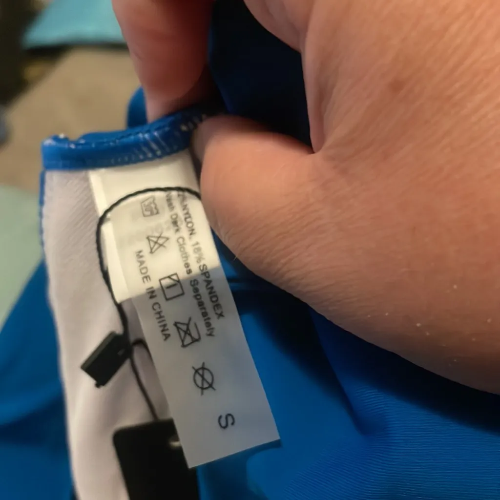 - Tempt Me blue one shoulder swim tank new - Image 5