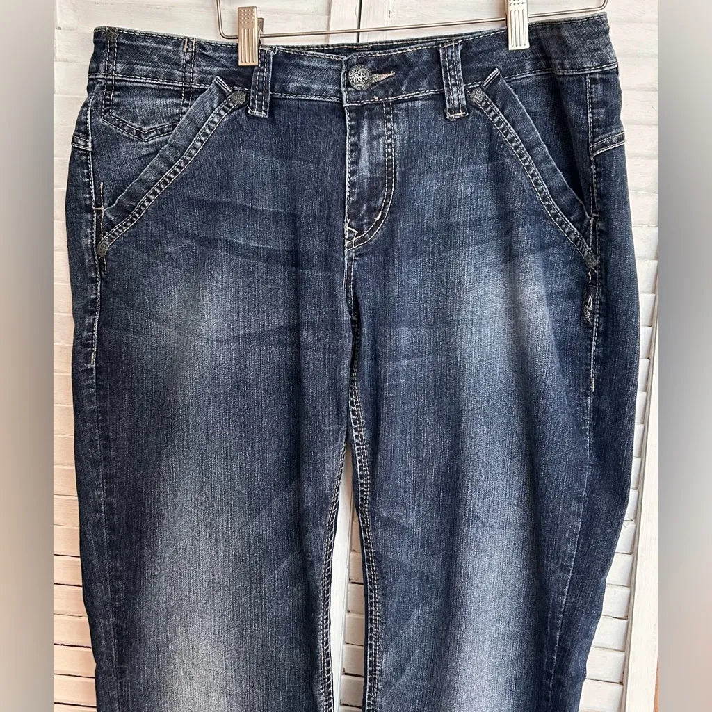 Silver Kellii Cargo stretch blue jeans Womens waist 33 W33/L31 - Image 3