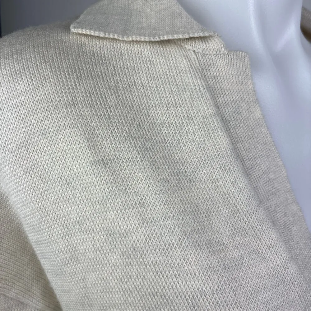 Aritzia Wilfred NWOT Cream White Knit Deep V Wool Collar Midi Sweater Dress 2XS - Image 10