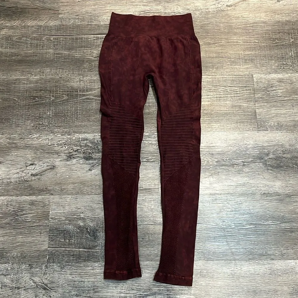 YELETE Women's Moto High Waist Ankle Workout Yoga Leggings Pants Tights S/M - Image 4