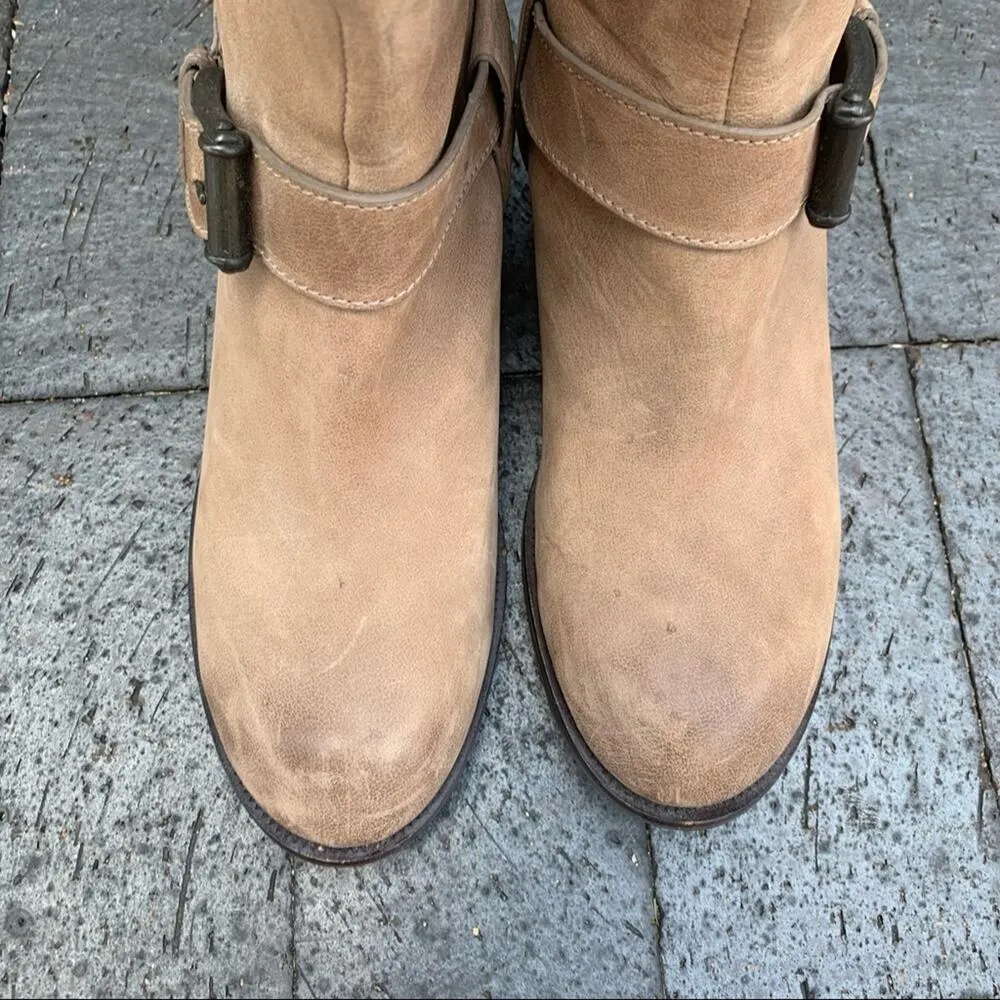 Cole Haan Nike Air beige tan riding moto boots 10M - Image 2