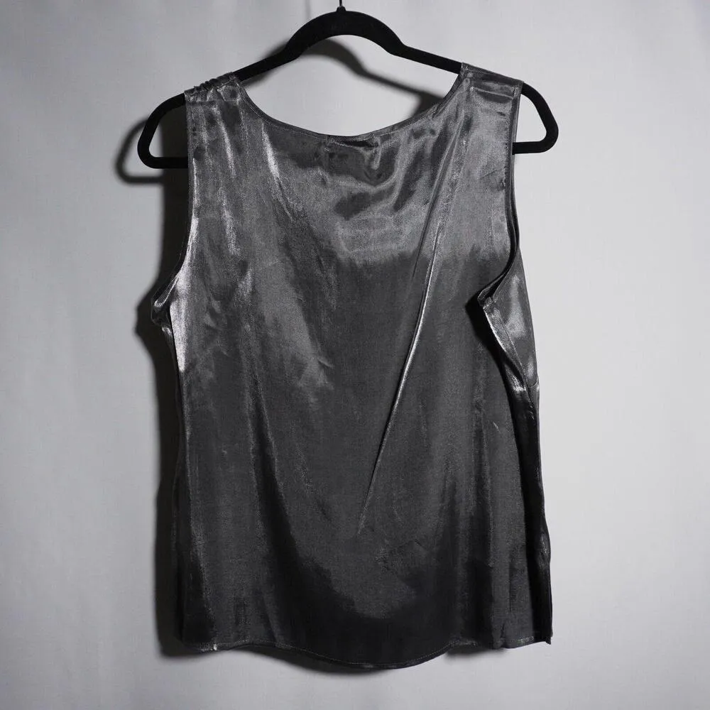 Vintage 90s Y2K Silver Top Set 2000s Retro Futuristic Prom NWT Club Rave Disco L - Image 9