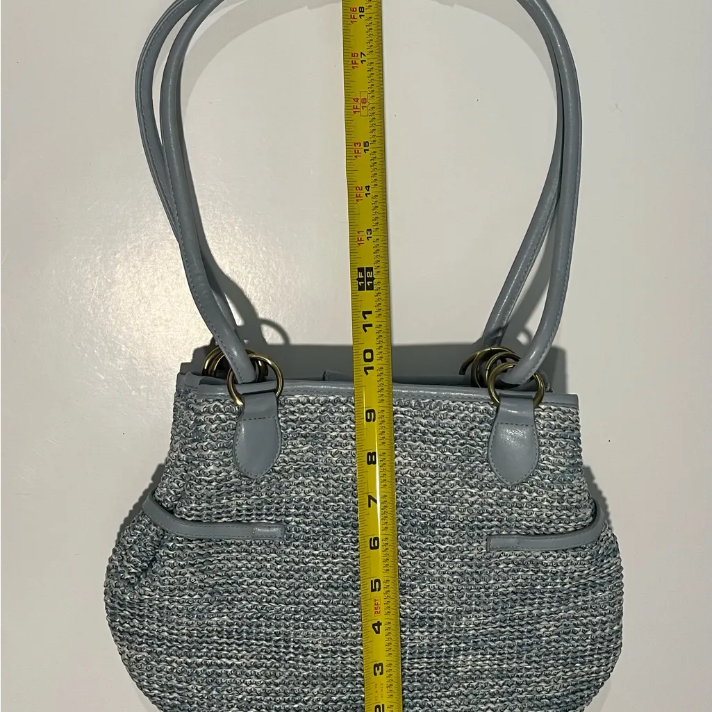 Studio Works Blue Textured Shoulder Bag with Elegant Design - Image 10