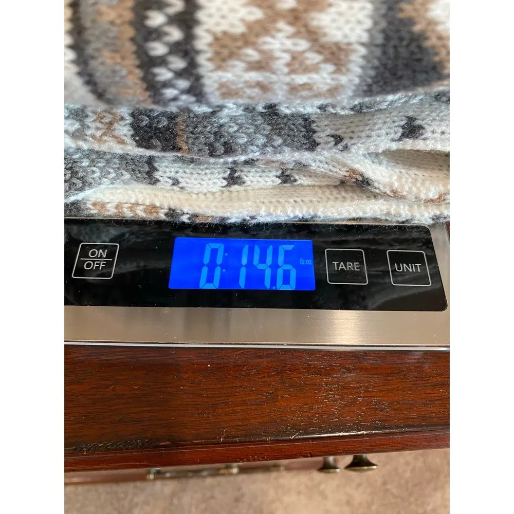 Muk Luks Reversible Knit Winter Fair Isle Beanie Hat and scarf Cream Womens Tan - Image 9