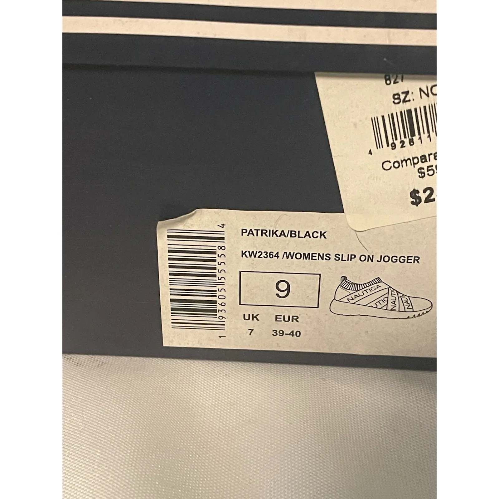 Nautica Crisscross Logo Straps Slip On Sneakers, Women's 9, "Patrika", Black - Image 6