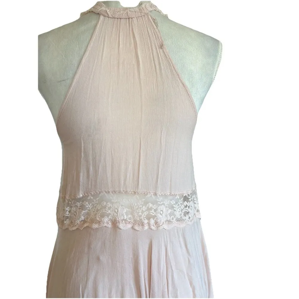 Free People Sheer Lace Panel Dress Boho  Fairy Balletcore Coquette  Sz M READ - Image 5