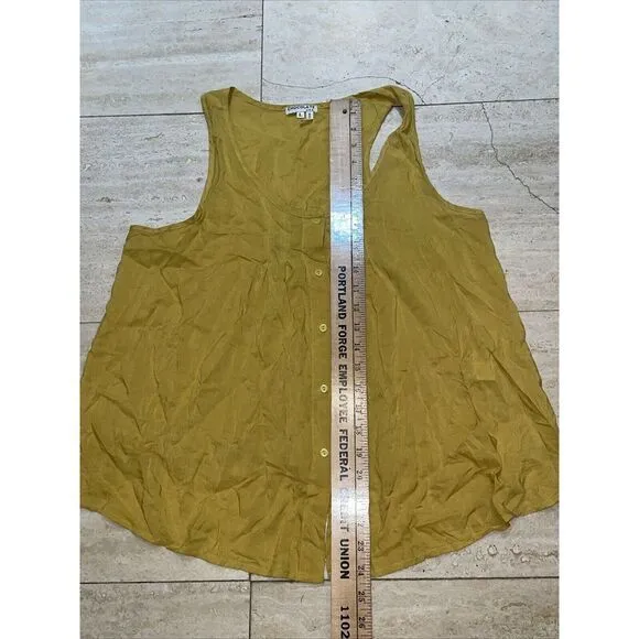 Women's Chocolate USA‎ Tank top Shirt Size L Mustard Yellow Cotton Blend Size L - Image 4