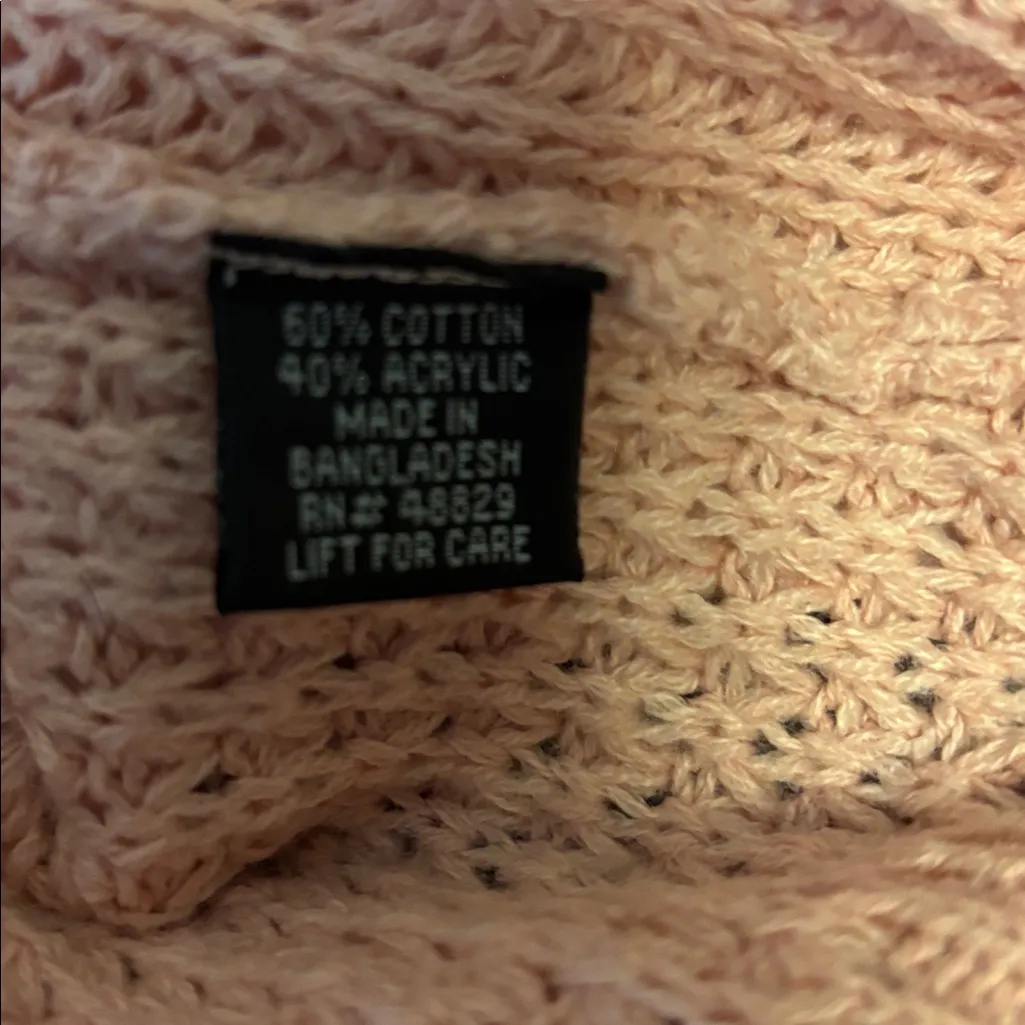 LOVE BY CHELSEY PINK CABLE KNIT SWEATER LIGHT WEIGHT LONG SLEEVE COTTON ACRYLIC Size L - Image 10