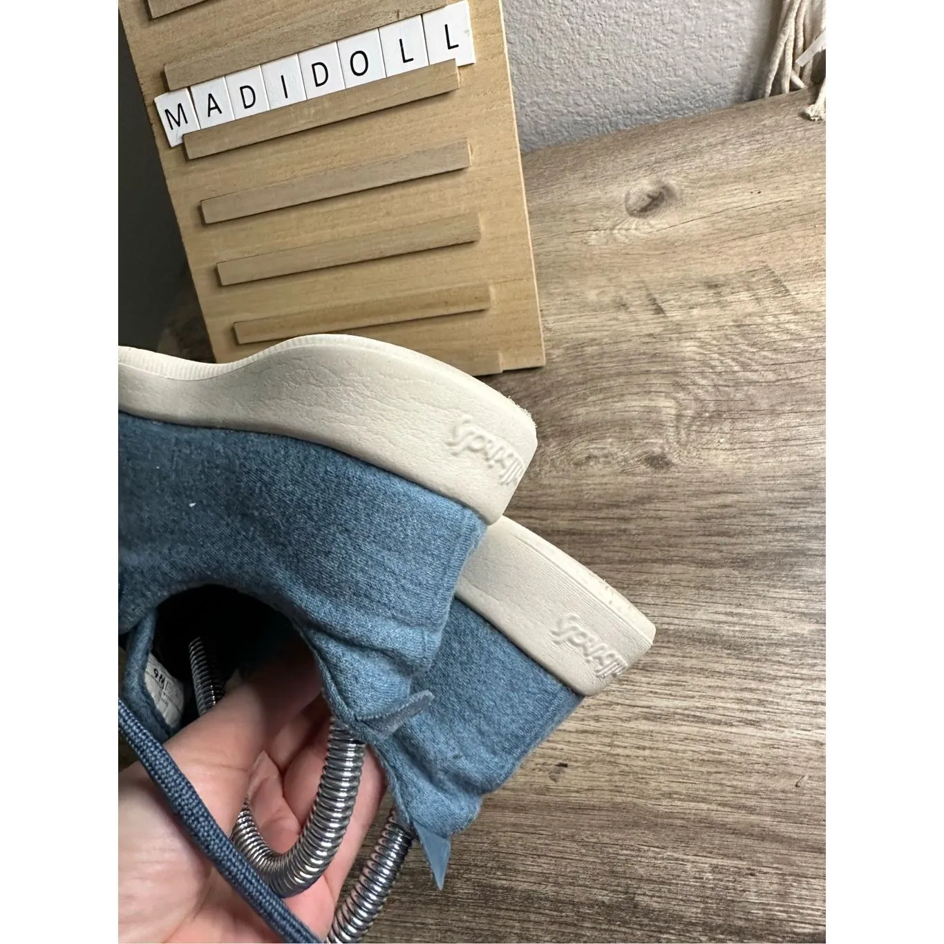 Allbirds Women’s Blue Wool Runner Sneakers Shoes Size 6 - Image 4