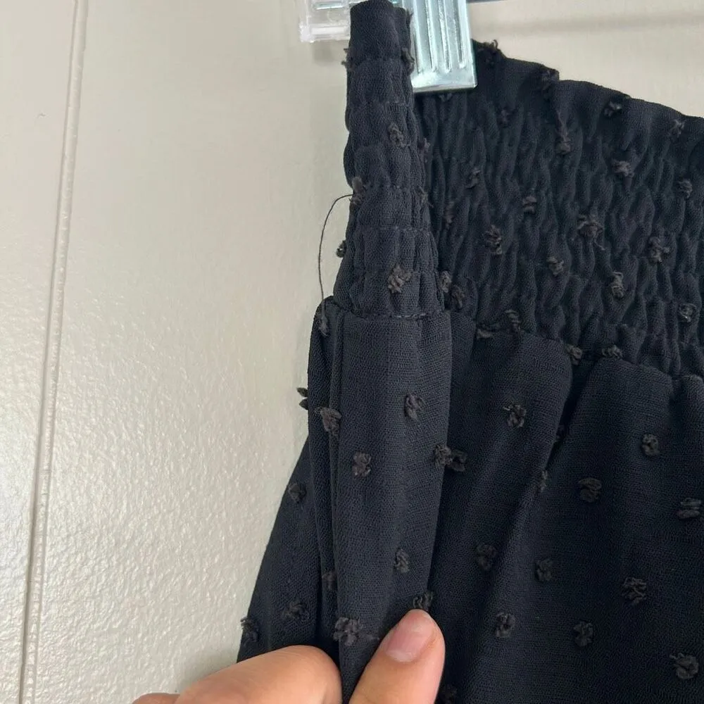 Miss Me NWT Black Swiss Dot Crochet Wide Leg Pants Size Large - Image 14