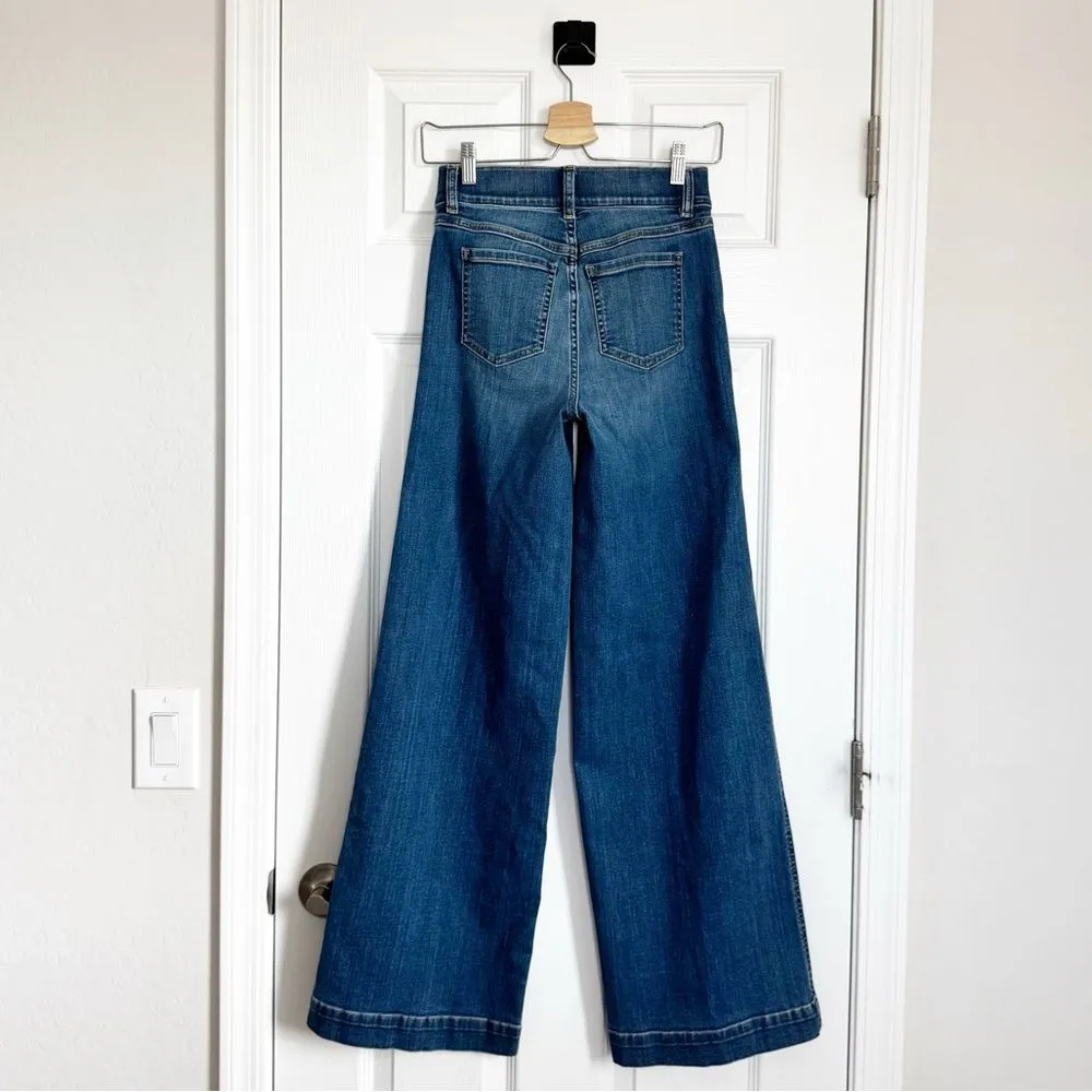 NWT SPANX 20407 Seamed Front Wide Leg in Vintage Indigo Pull-on Jeans Size XS - Image 9