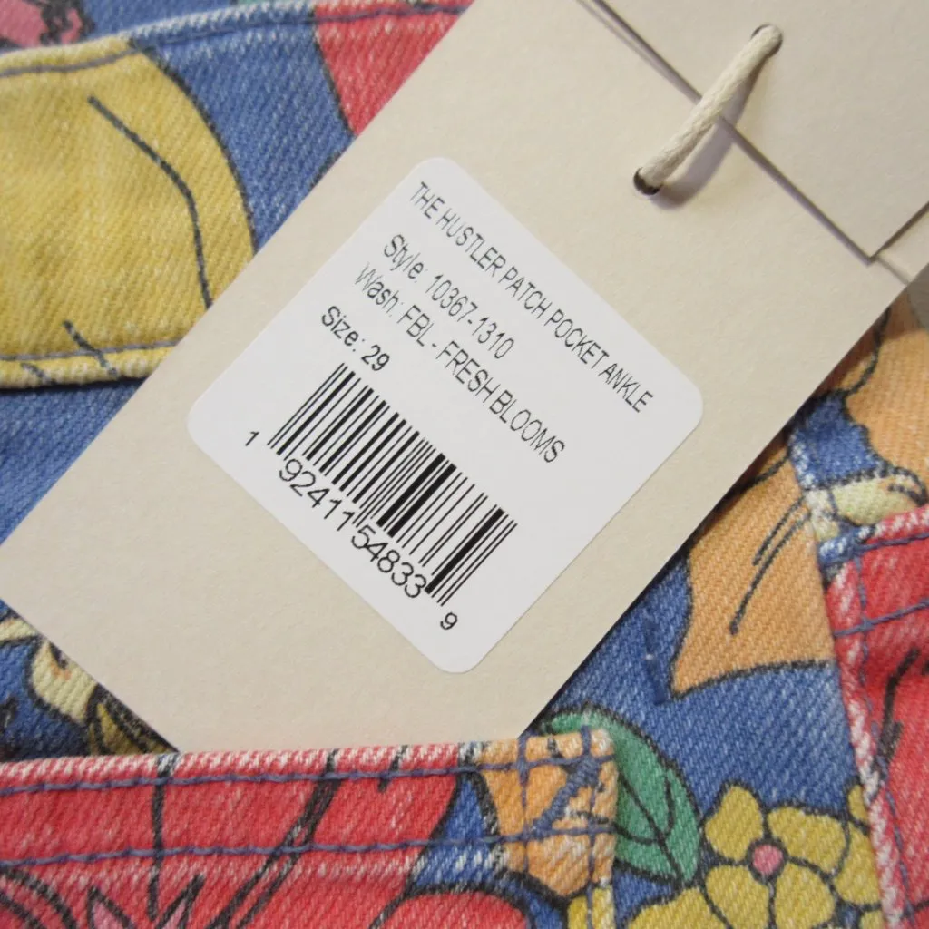 NWT Mother Hustler Patch Pocket Ankle Fray in Fresh Blooms Floral Crop Jeans 29 - Image 6