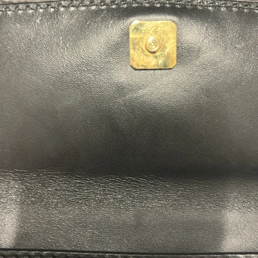 Rare Vintage Fendi Black Leather Crossbody Shoulder Clutch Bag 1970s–80s w/ COA - Image 6