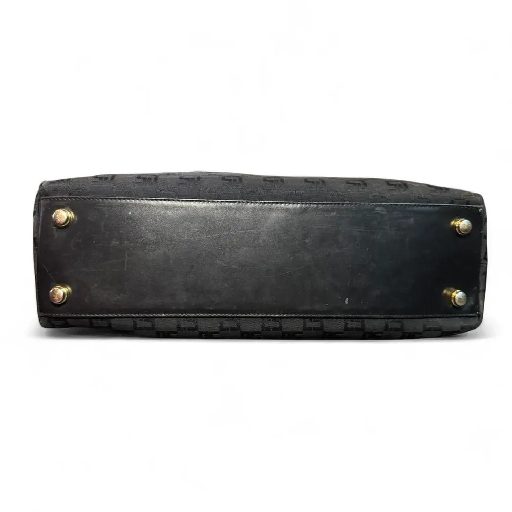 St. John Signature Black Jacquard shoulder bag with adjustable shoulder strap - Image 3