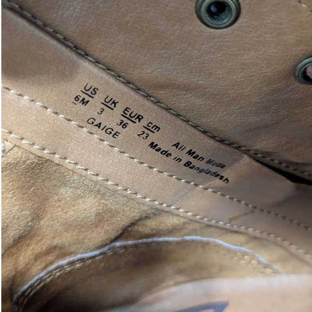 Zodiac Gaige Lace Up Lug Sole Combat Boots Cognac Brown Tan Womens 6 Booties - Image 7