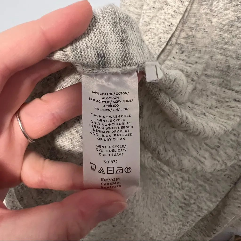 Ann Taylor Heathered Grey Open Front Cardigan Size Medium - Image 3