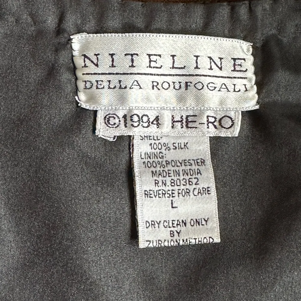 Niteline Della Roufogali Black Elegant Beaded 1 Top Hook Closure SZ L Size L - Image 11