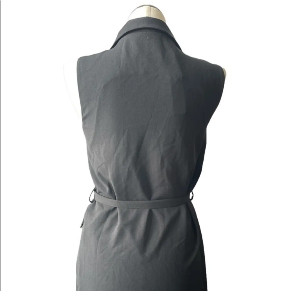 Anthropologie Women sleeveless trench belted coat black jacket NWT Sz medium - Image 9