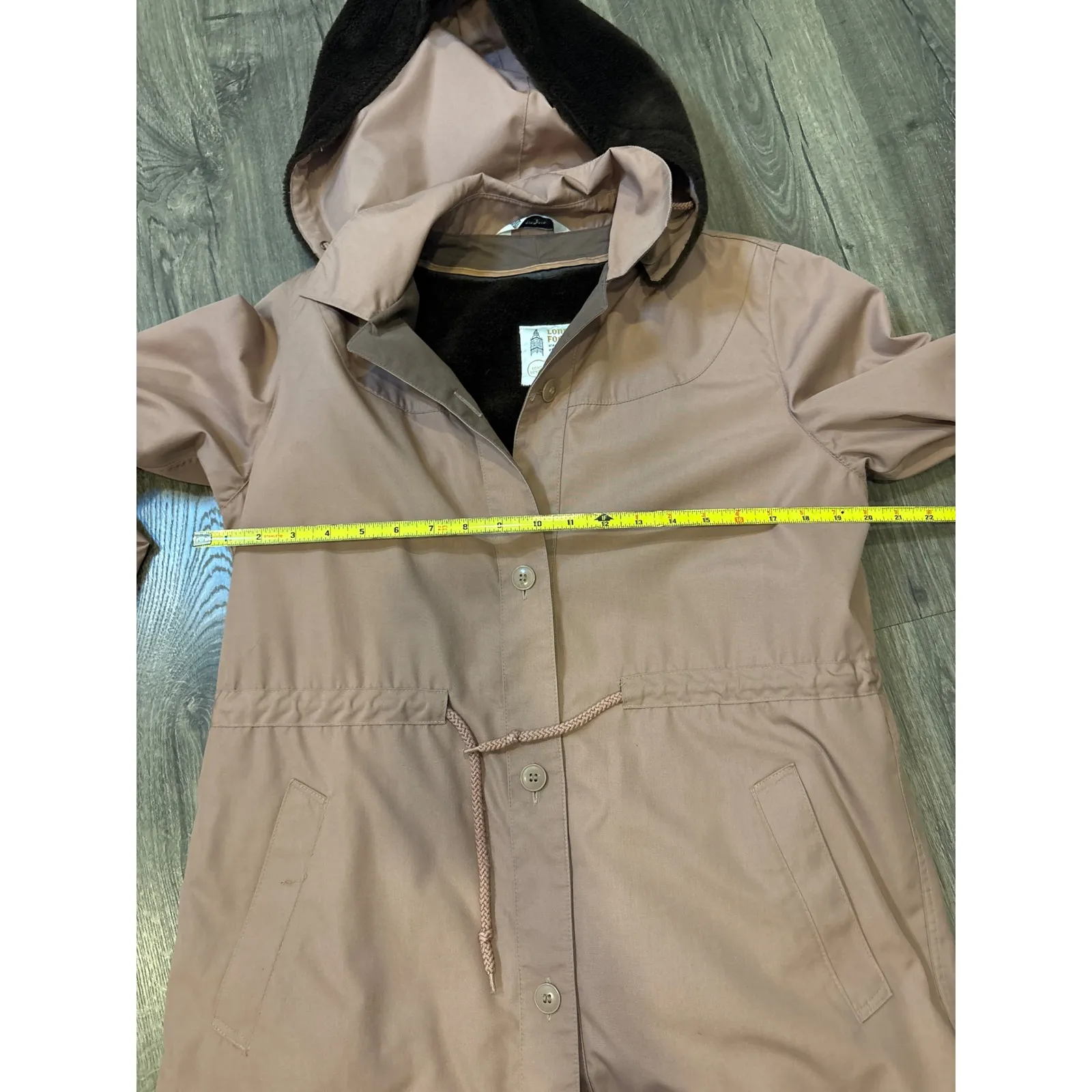 London Fog Womens Pink Hooded Drawstring Parka Coat Weatherwear Size 7 8 - Image 7